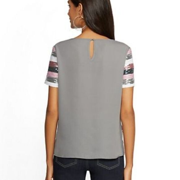 NWT Sequined Stripe Top - Picture 2 of 3